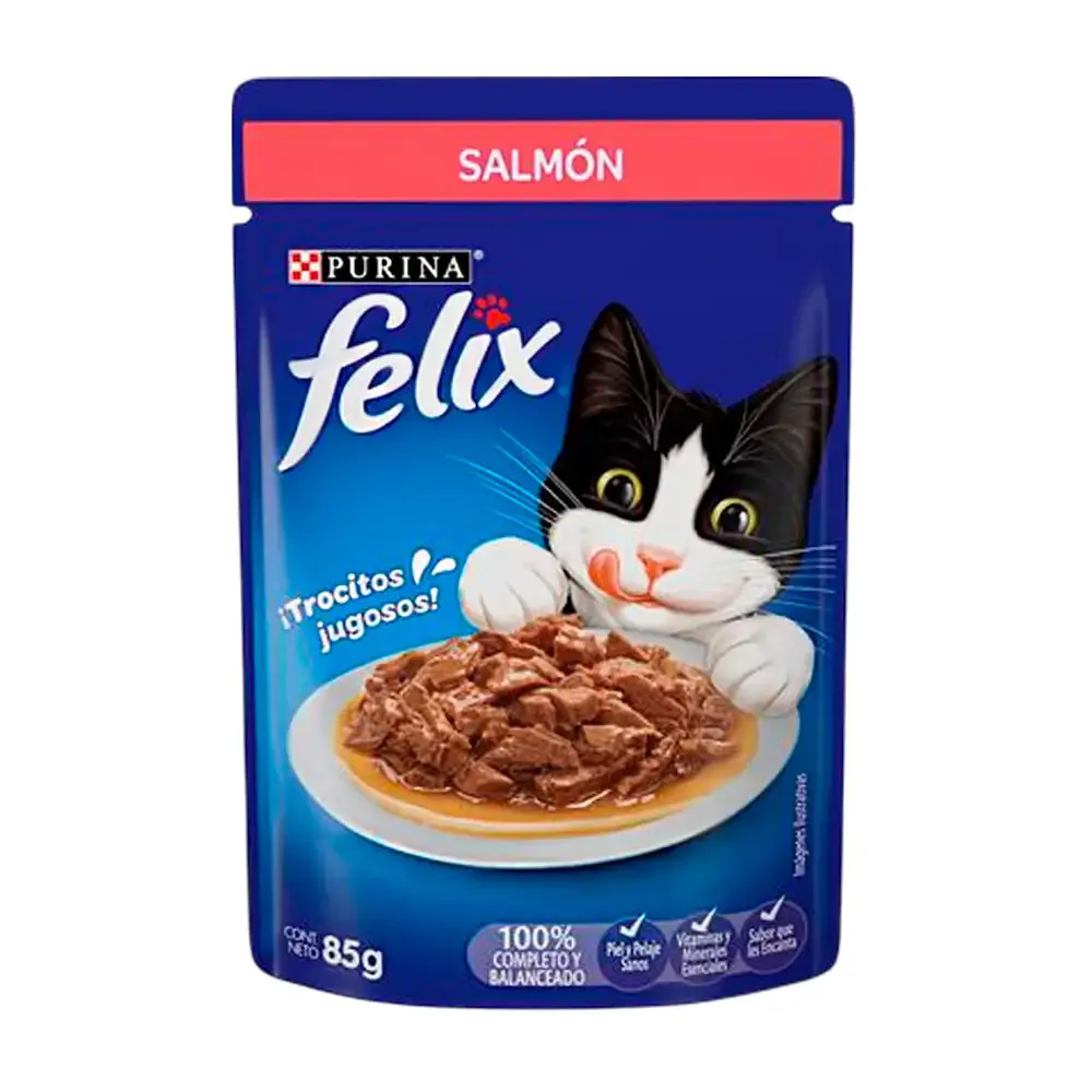 1pz alimento húmedo para gatos, sobre purina felix con salmon, 85g / 209849