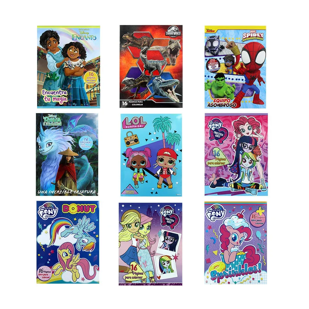 1pza Libro chico con 16 hojas páginas para colorear, variedad de modelos / lc1621 / lc1619 / lc1620 / lc1622 / great / best