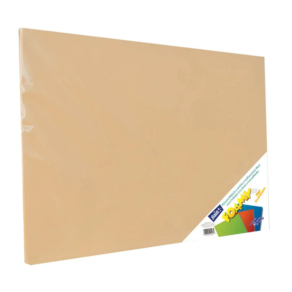 Paquete con 10 hojas de foamy liso color carne 70x90cm / 055137