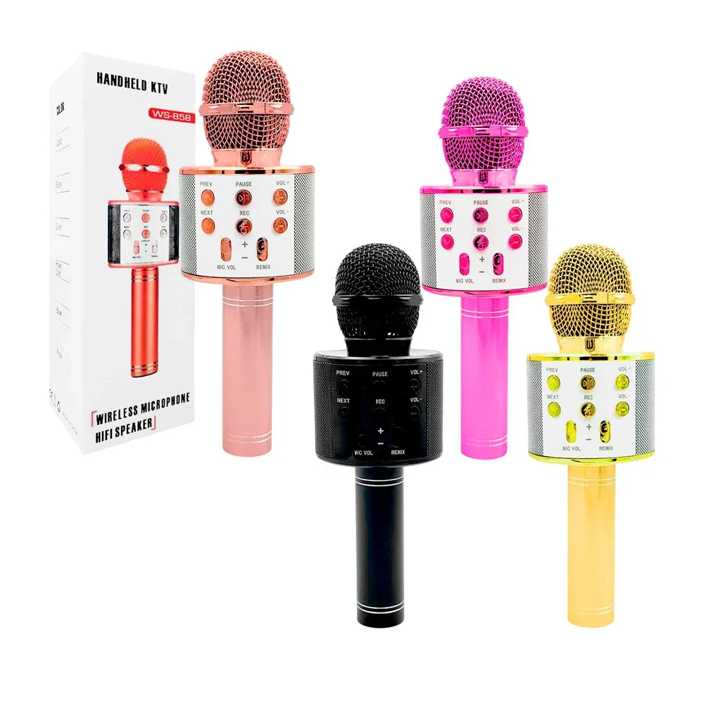 Micrófono bocina bluetooth con entrada para usb y sd, variedad de colores / ws-858 / mc-858 / bs075 / lu5822