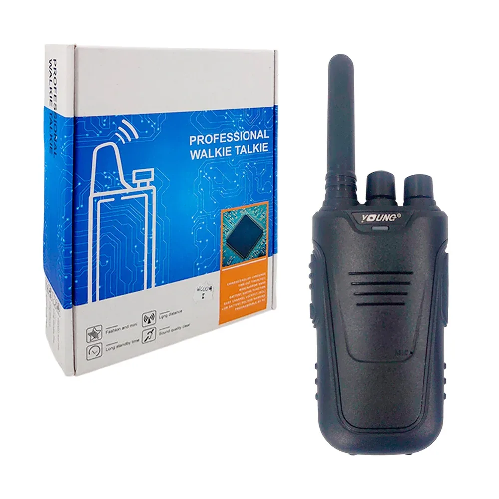 Radio walkie talkie young profesional con auricular, cargador y cordón / professional walkie talkie / wc009