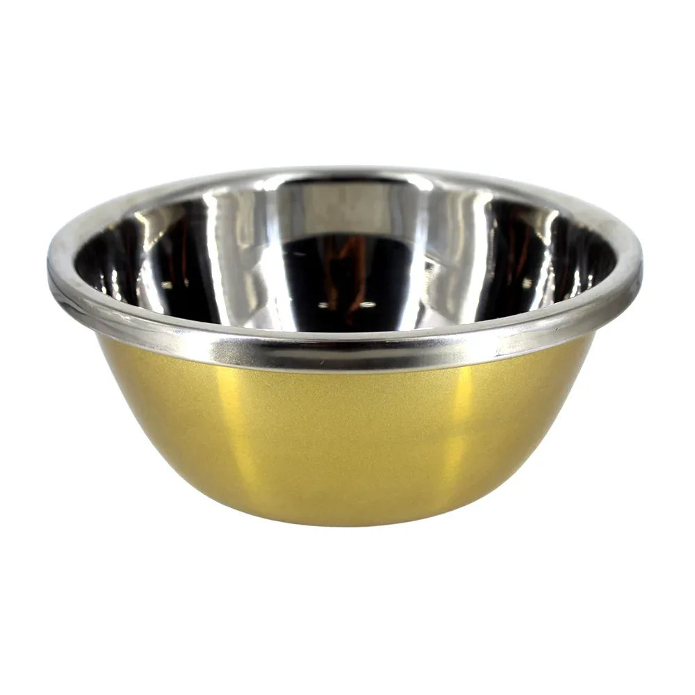 1pza Tazón bowl de acero inoxidable en color dorado metálico con 22cm de diámetro / 130348