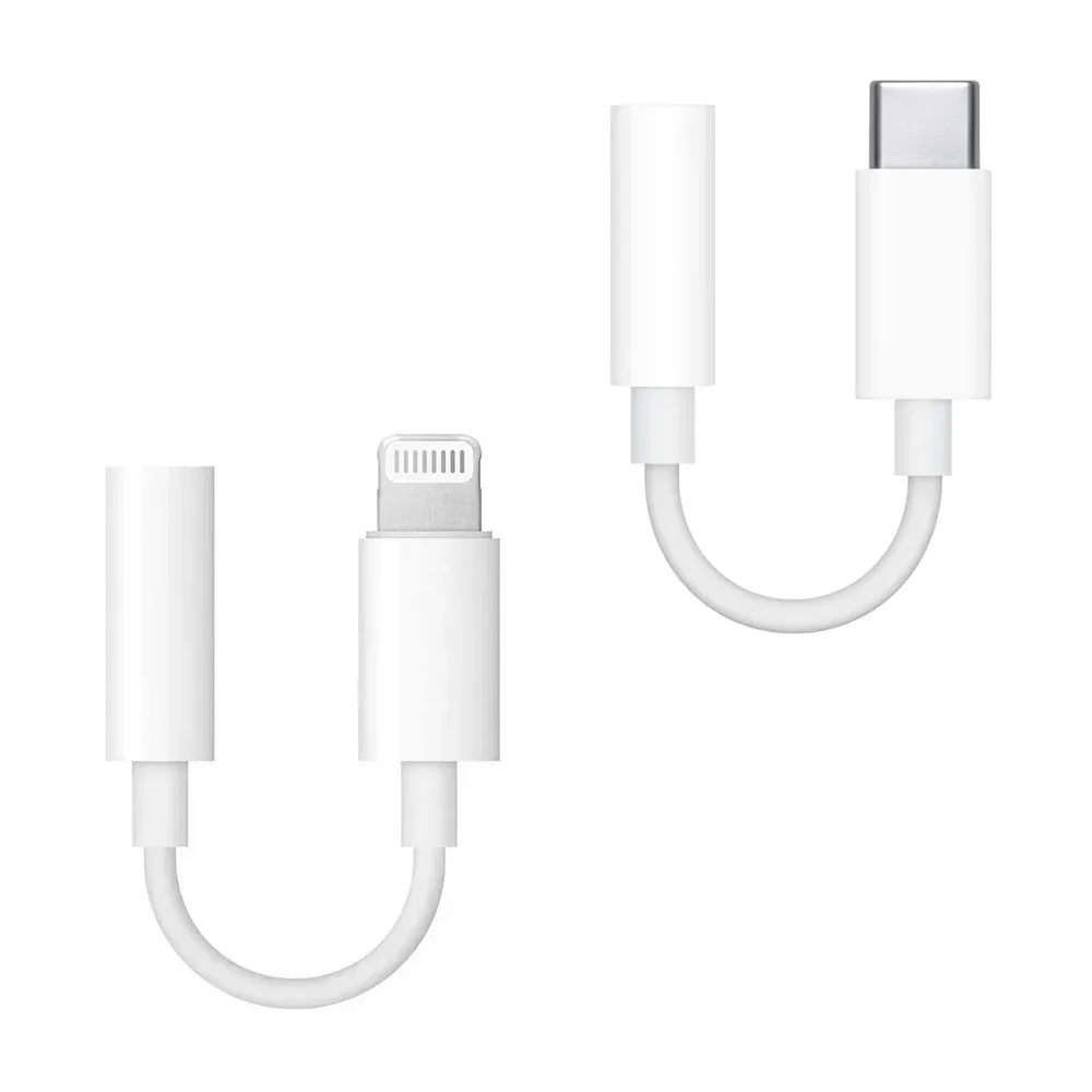 Cable adaptador para audífonos de tipo c o lightning a auxiliar hembra 3.5mm / headset jack adapter / a1749