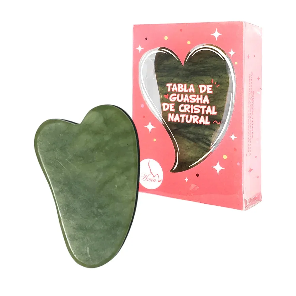 Piedra guasha de jade chica para masajear la piel / axiu