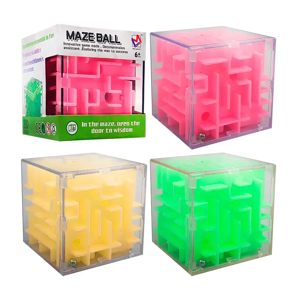Juguete interactivo en forma de cuadrado transparente de laberinto, maze ball