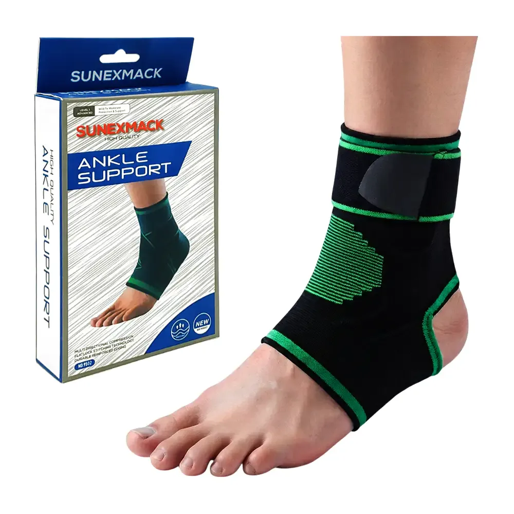 Tobillera ortopédica de compresión elástica ajustable para articulación d tobillo, variedad de colores