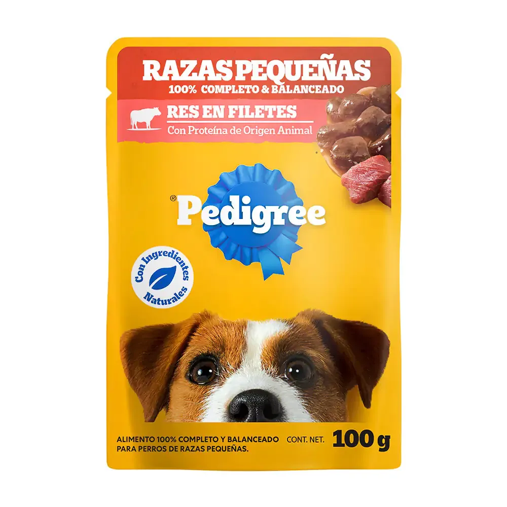 1pz alimento húmedo pedigree para razas pequeñas, sabor res en filetes, 100g / 5918