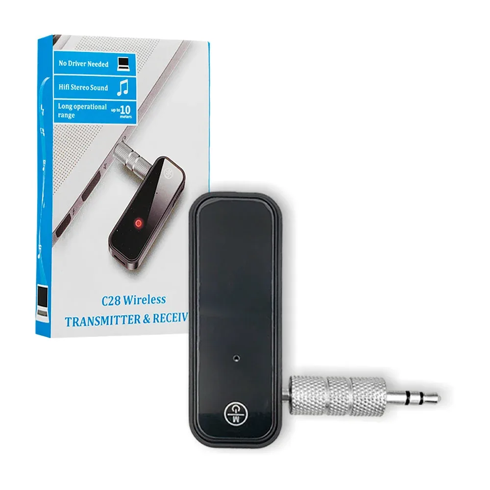 Transmisor y receptor, recargable, auxiliar doble jack, botón multifuncional