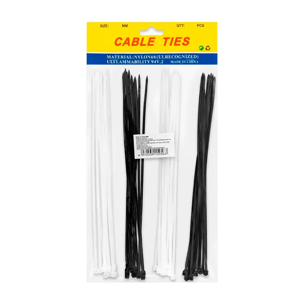 Paquete con 48 cinchos de plástico de 2.7x250mm, variedad de colores