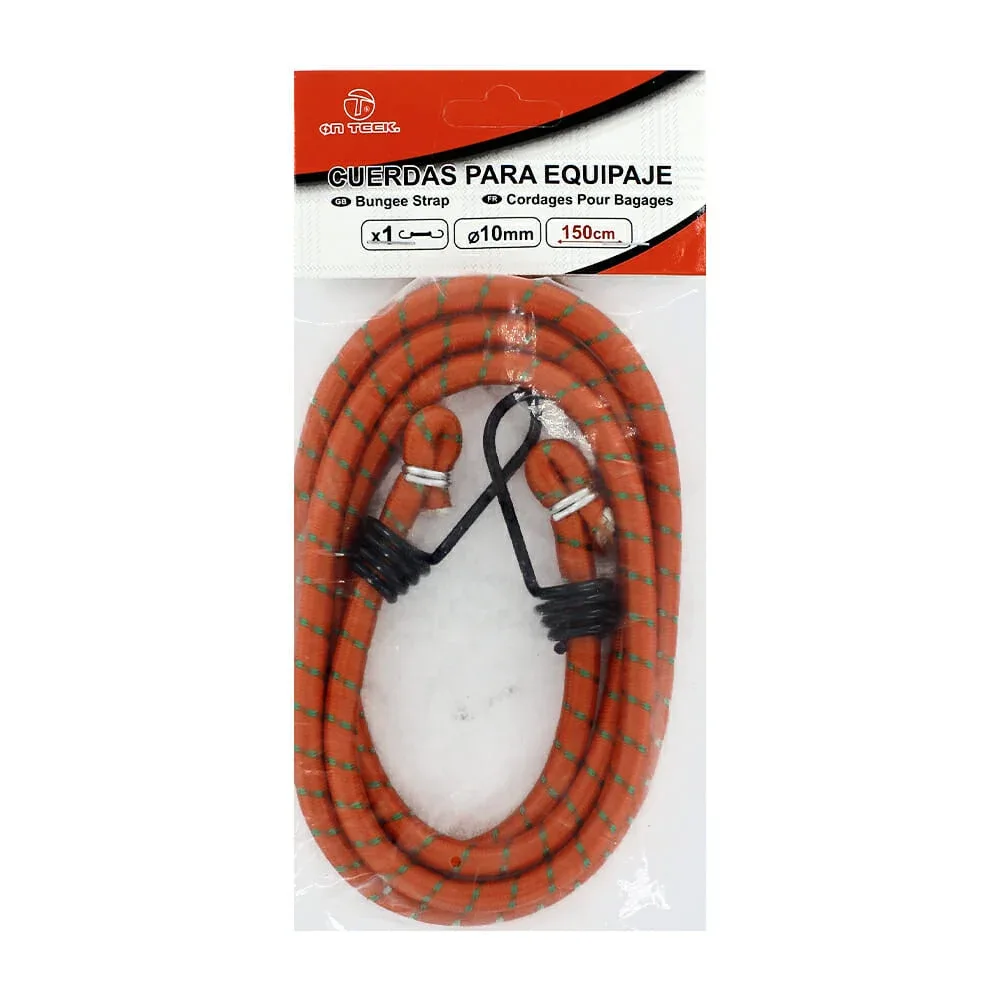 Cuerda on teck de 150cm con gancho para equipaje, variedad de colores / 21380
