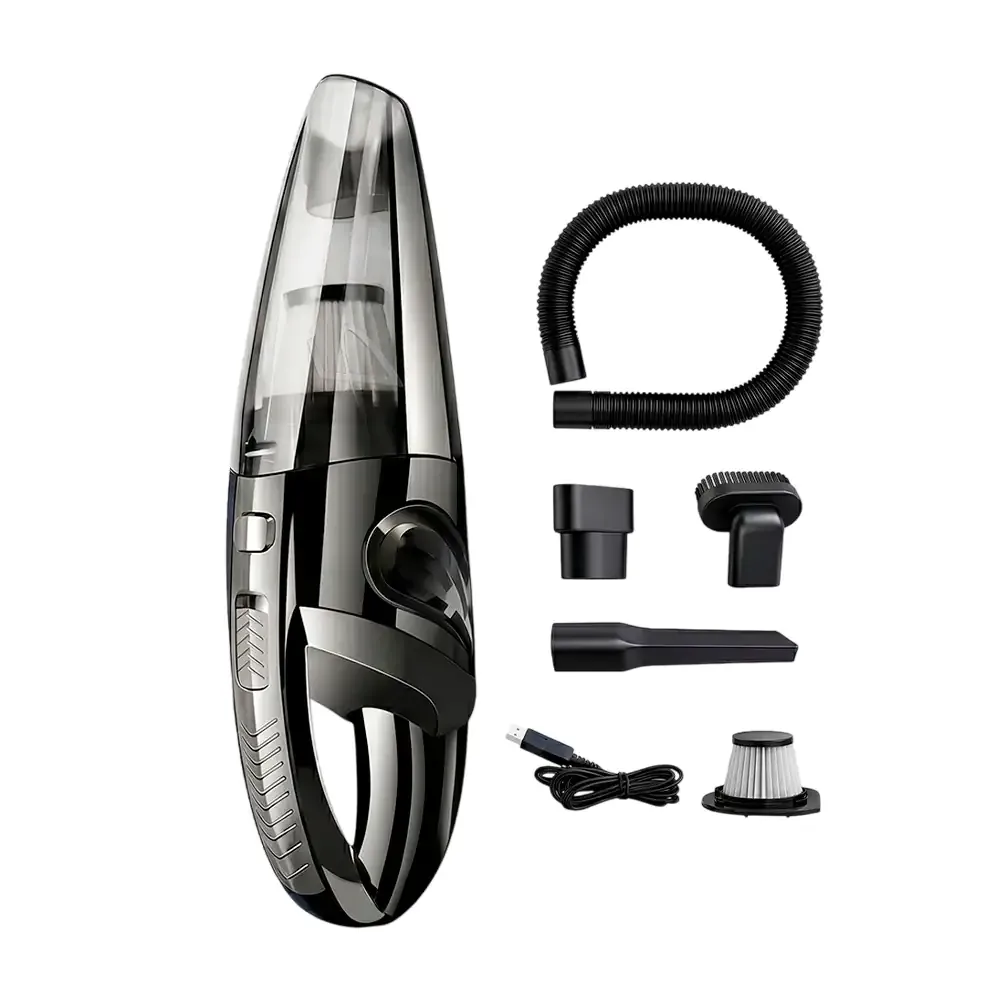 Aspiradora recargable portátil, 120w con filtro fácil de limpiar + accesorios / hog.42.c