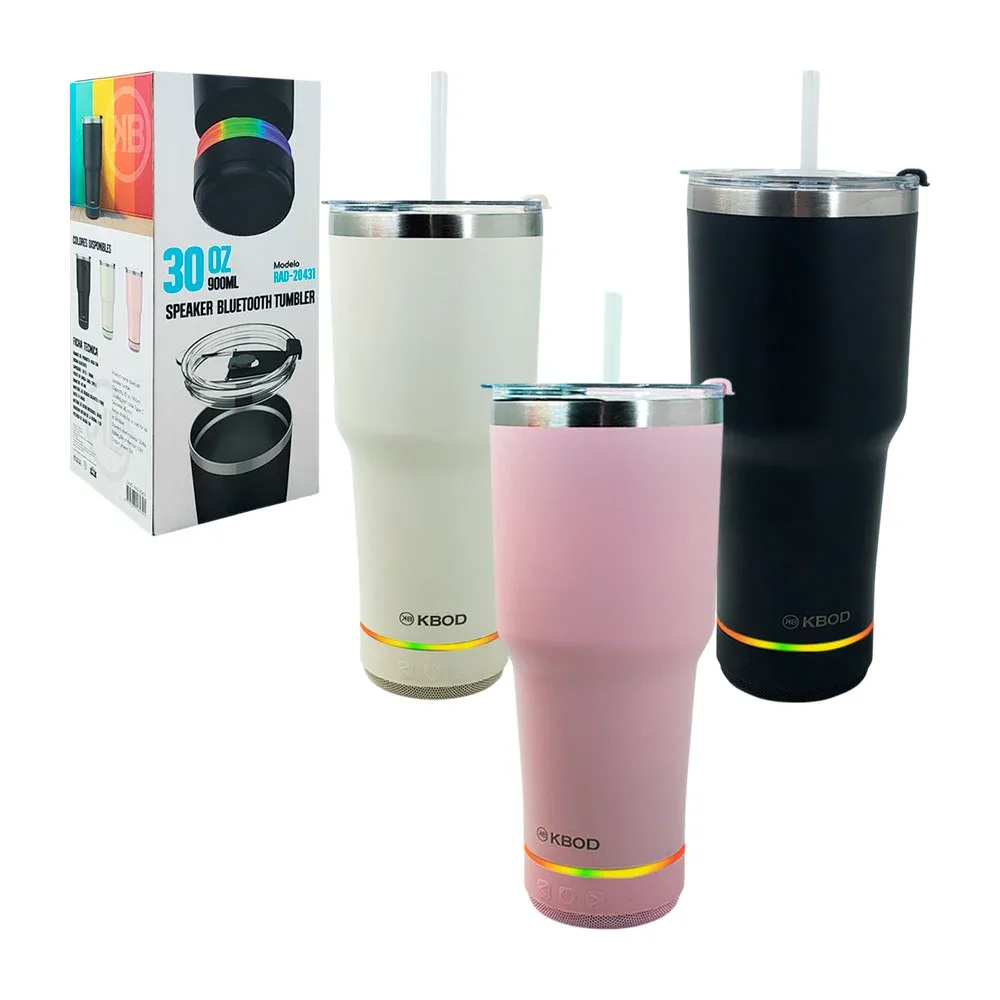 Termo con bocina bluetooth de acero inoxidable, 900ml, + accesorios. variedad