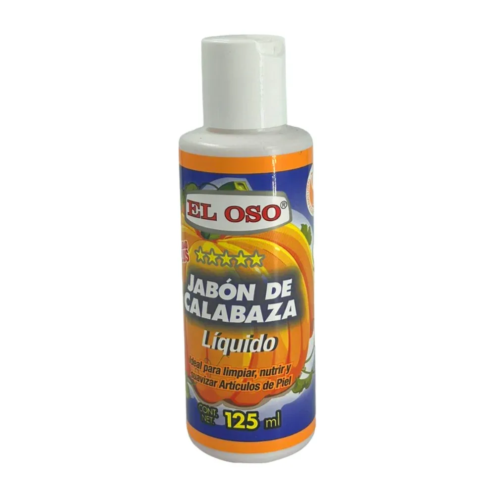 Jabón líquido con extracto de calabaza para limpiar artículos de piel, 125ml / el oso / 8098a