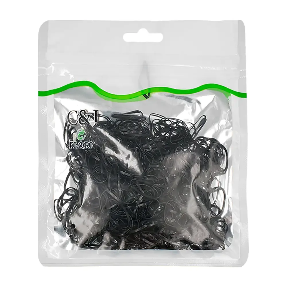 Paquete c&j flori con 400 ligas elásticas de latex para el cabello
