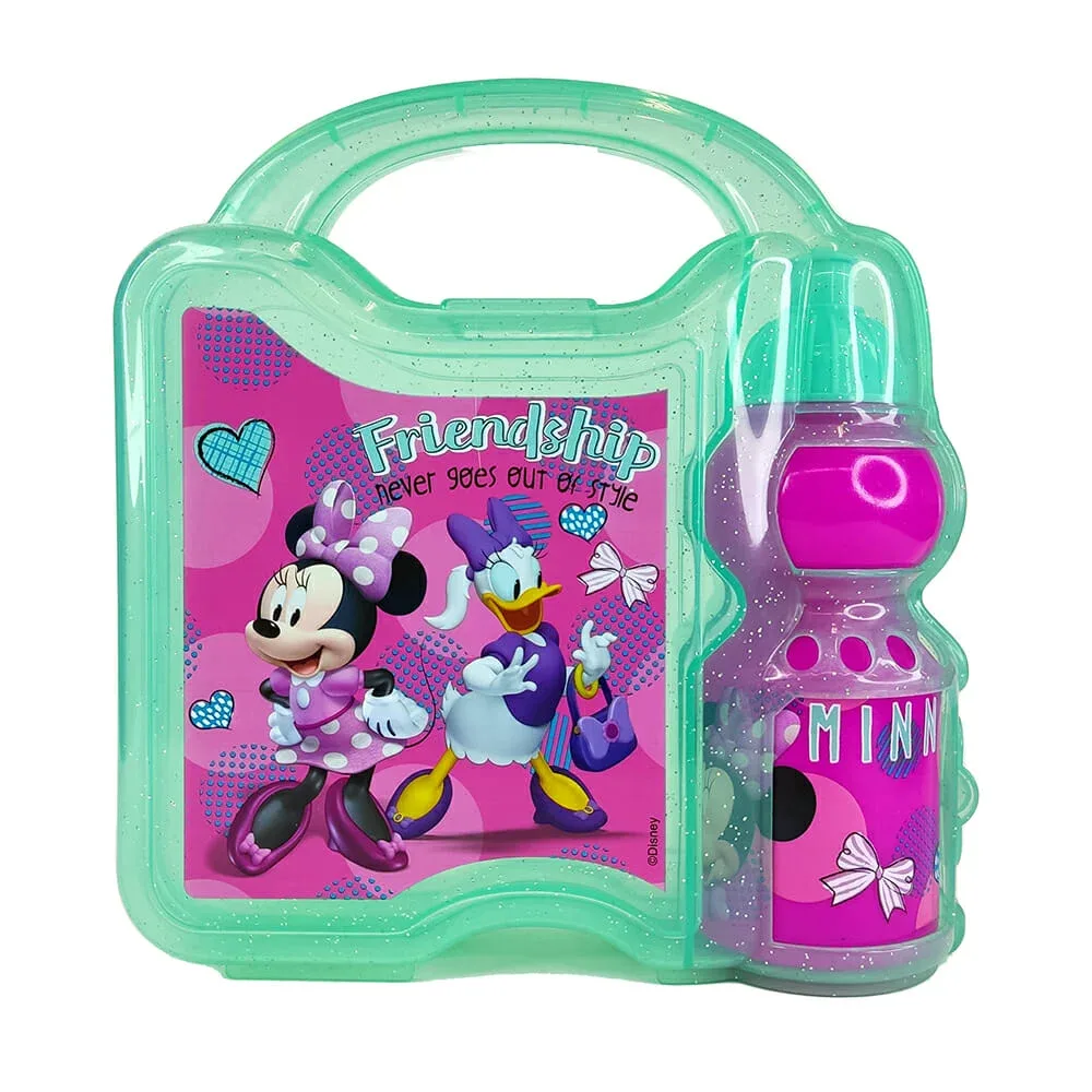 Lonchera transparente con botella, diseño de minnie / plc-6851