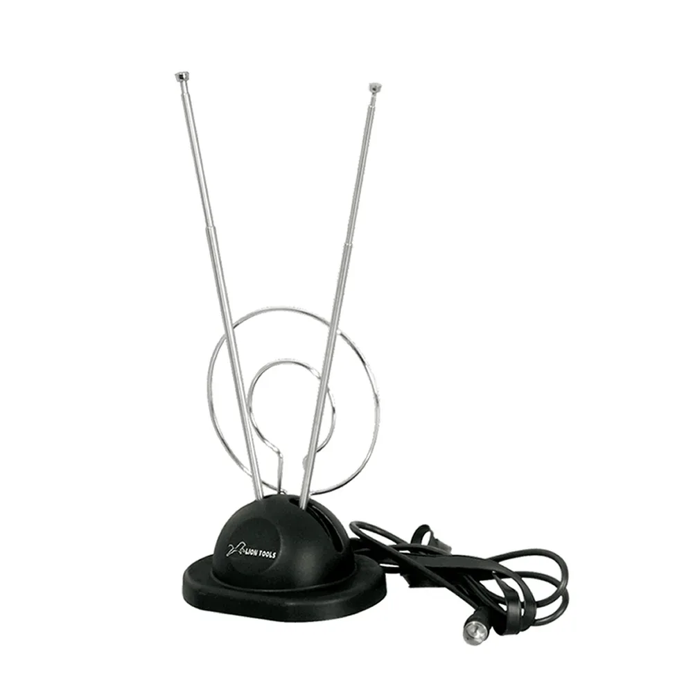 Antena de conejo lion tools para televisión con doble aro y base / 6829
