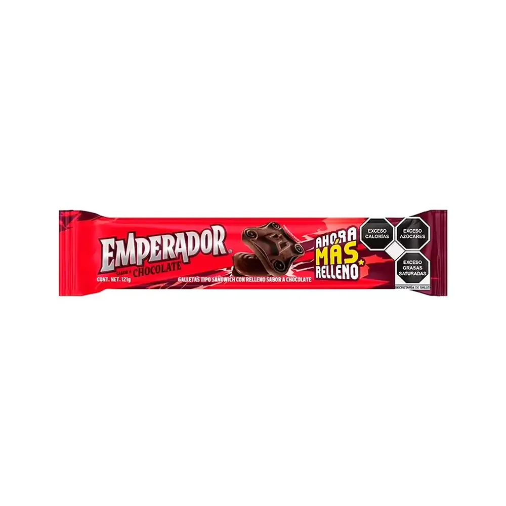 Paquete de galletas emperador sabor chocolate con relleno, 121g / 043804