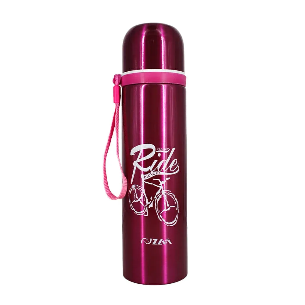 Termo liso de acero inoxidable con capacidad de 500ml, variedad de colores metálicos