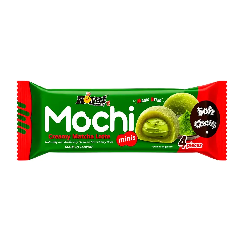 Paquete con 4 mini mochi sabor matcha latte cremoso ultra suaves, 40g / 037428