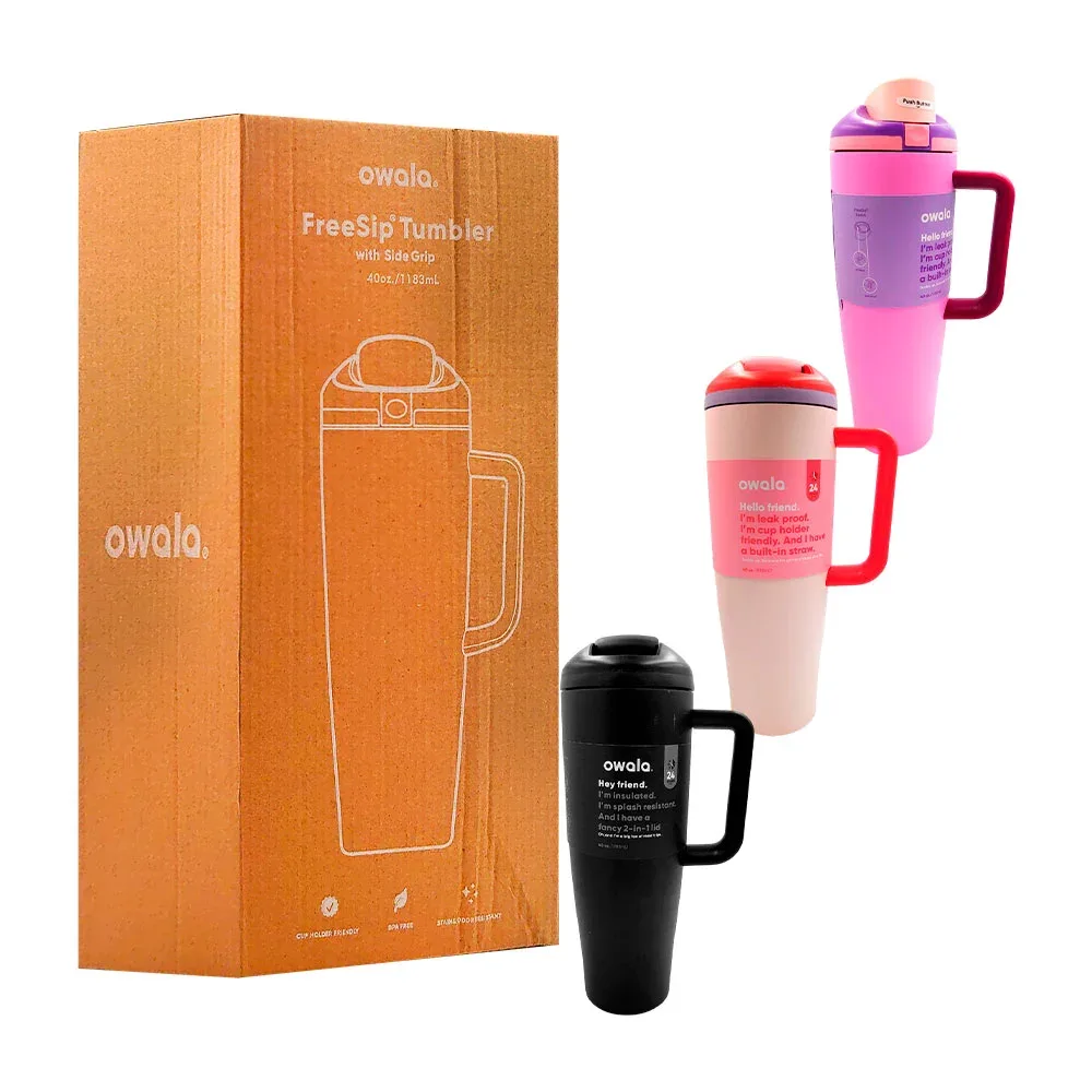 Vaso termo 40oz con doble salida y asa, variedad de colores / Freesip