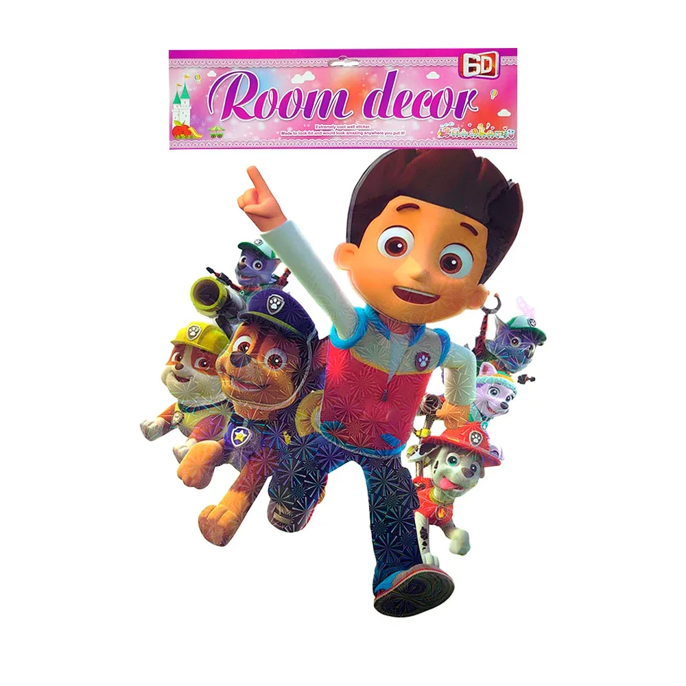 Mega sticker holográfico decorativo con efecto 6d y diseño de personajes animados, 40cm + planilla de cinta doble cara, variedad de modelos / 13238