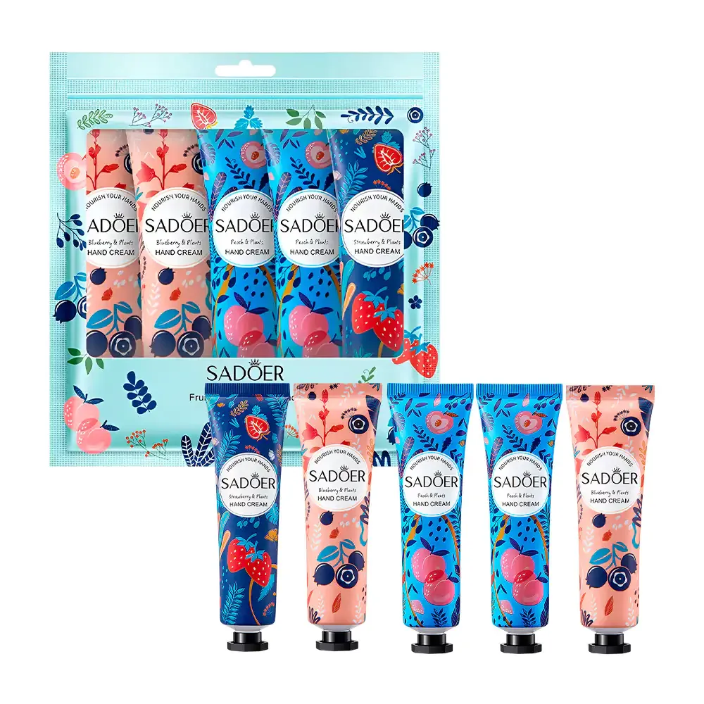 Paquete con 5 cremas para manos, 30ml con extractos de frutas / sd15020