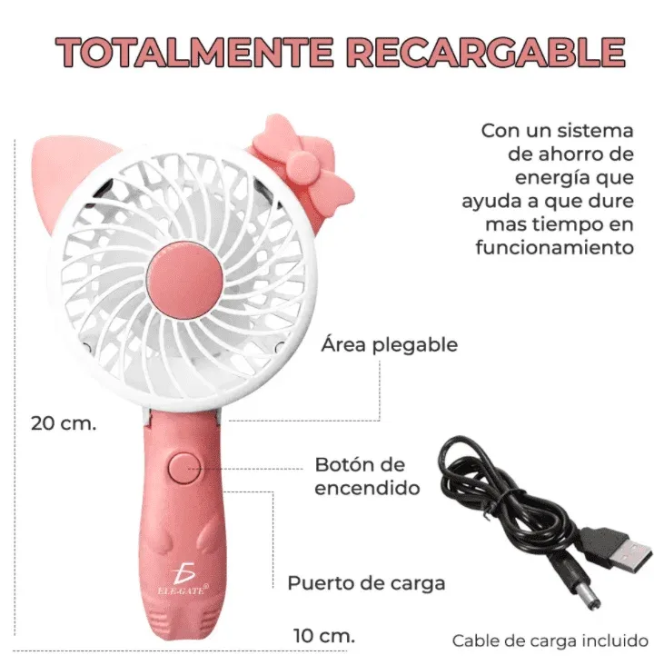 Ventilador de mano recargable