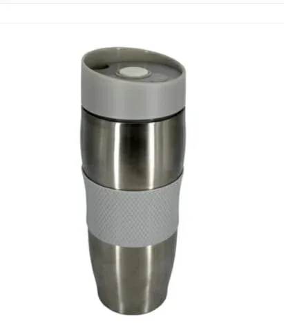 Termo de acero inoxidable con banda de plástico