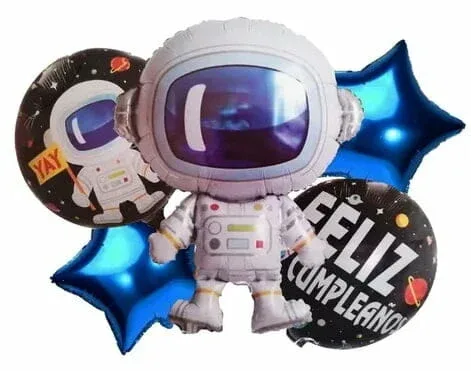 Set de globos con diseño de astronauta