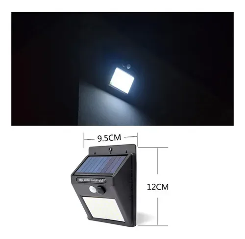 Lampara Led Solar Reflector Exterior Jardin Sensor Luz 20w