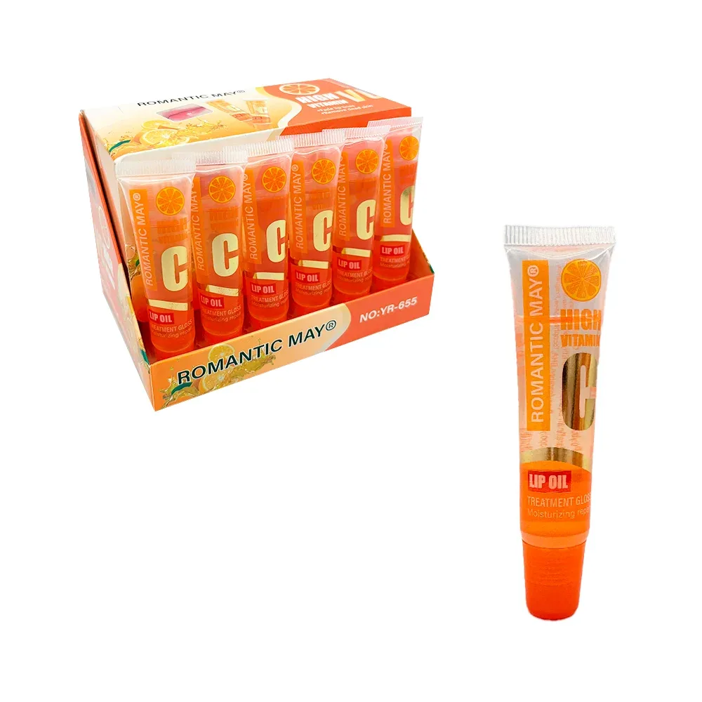 Lip gloss con brillos en forma de moño