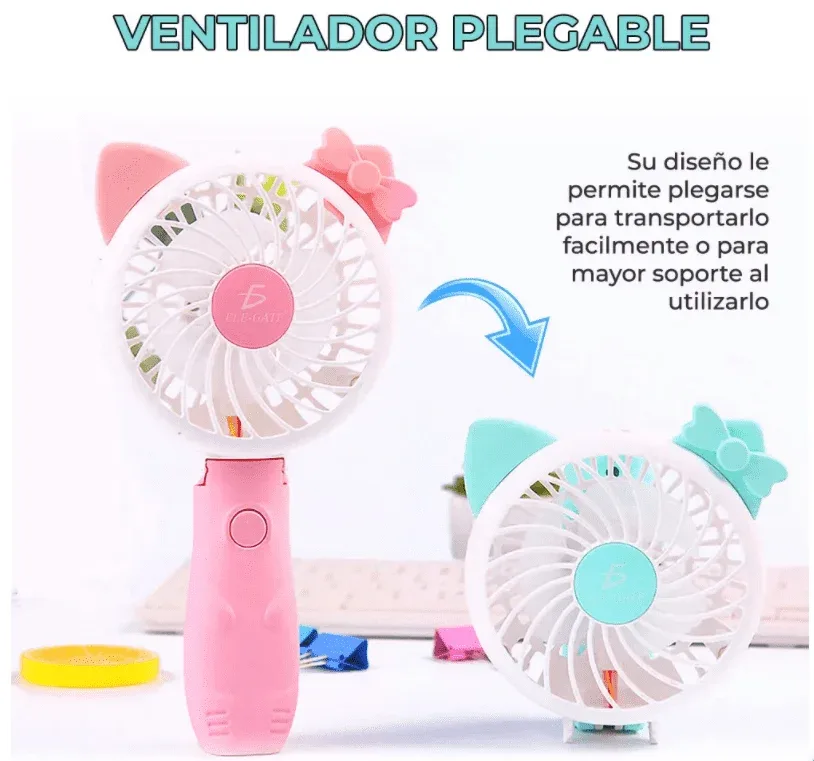 Ventilador de mano rosa