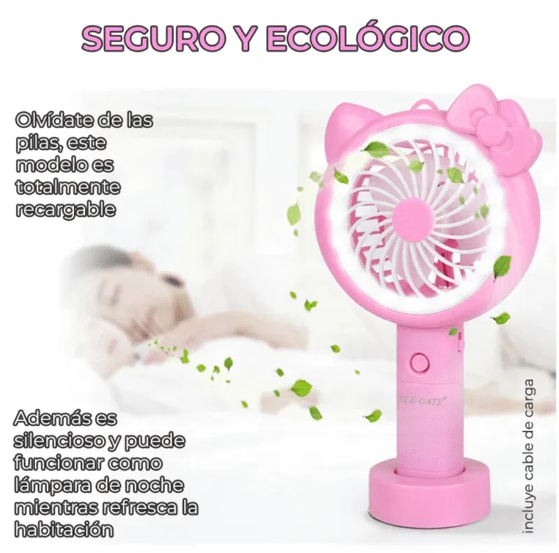 ventilador personal rosa