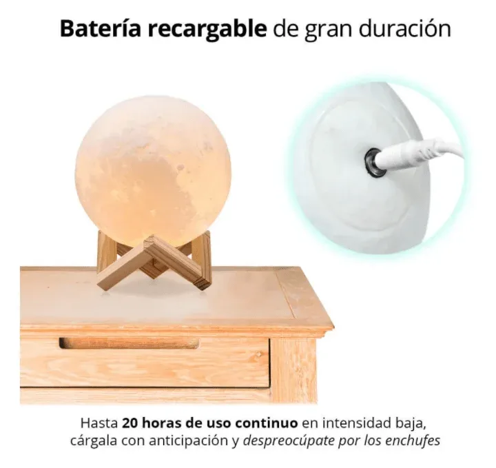 lampara de luna recargable