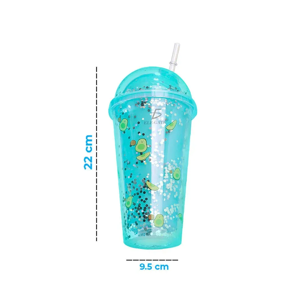 Vaso térmico de acrílico con diseño de aguacate  