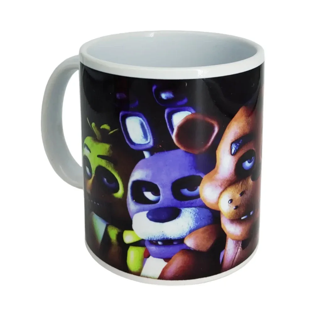 Taza de cerámica con tapa y diseño de gato