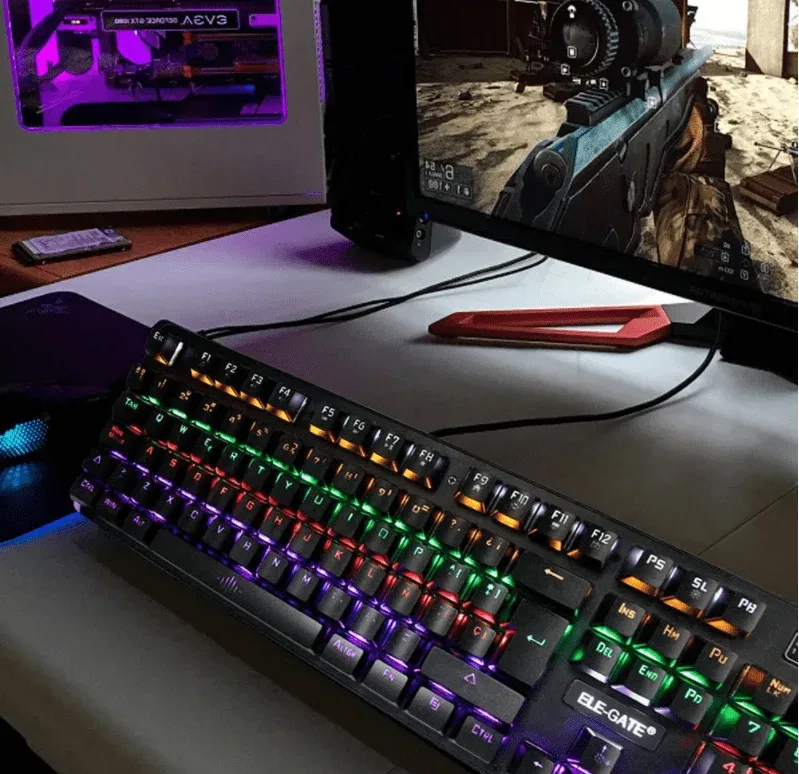 Teclado usb gamer mecánico de metal 