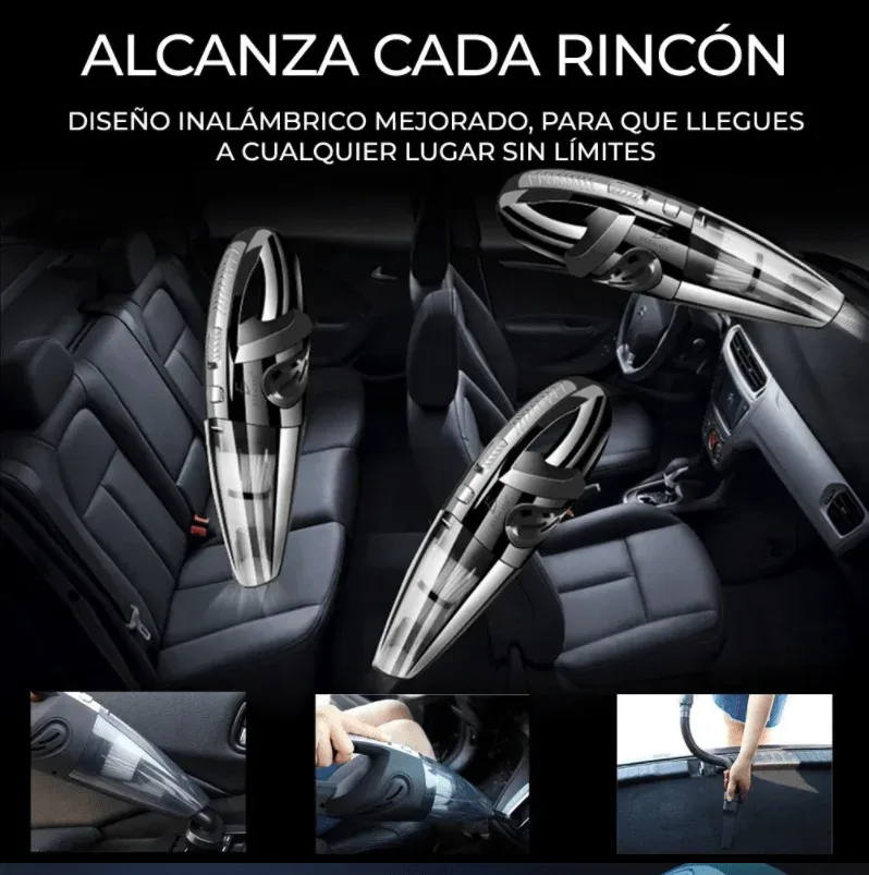 Aspiradora Manual Para Automóvil Y Hogar Recargable y Portátil