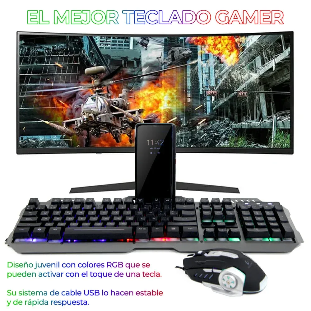Teclado gamer con luz 4