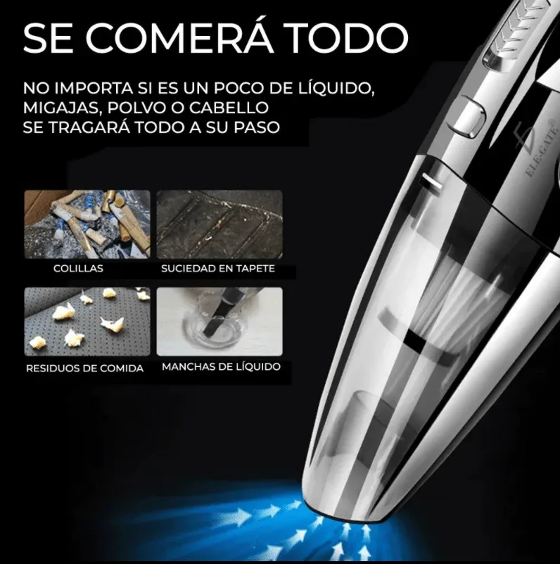 Aspiradora Manual Para Automóvil Y Hogar Recargable y Portátil