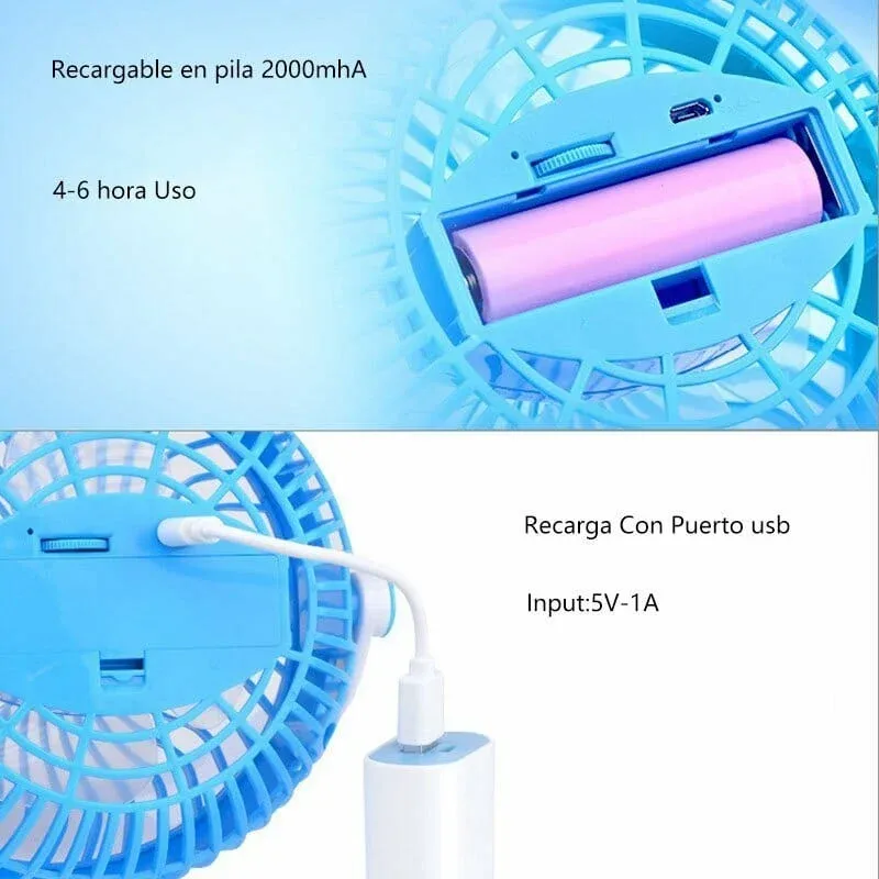 ventilador pila recargable