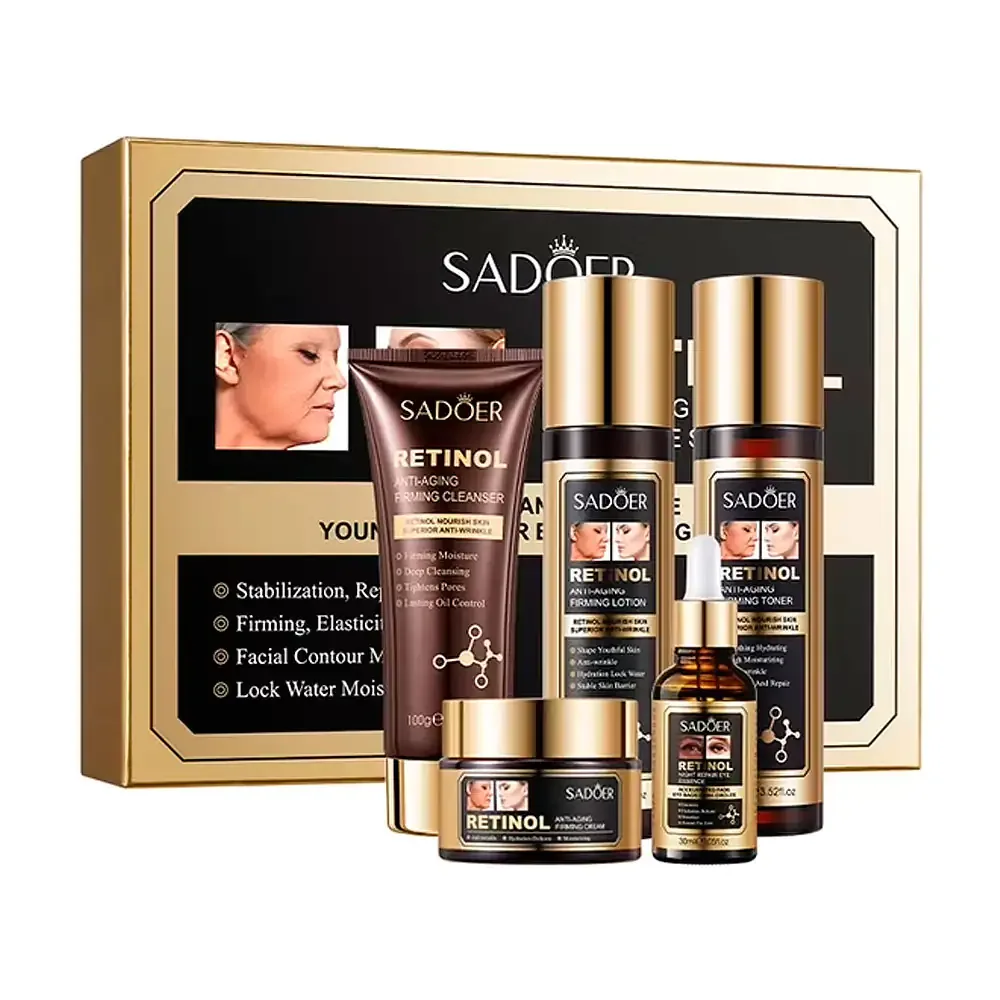 Kit de skincare sadoer con retinol para tratar el envejecimiento de la piel