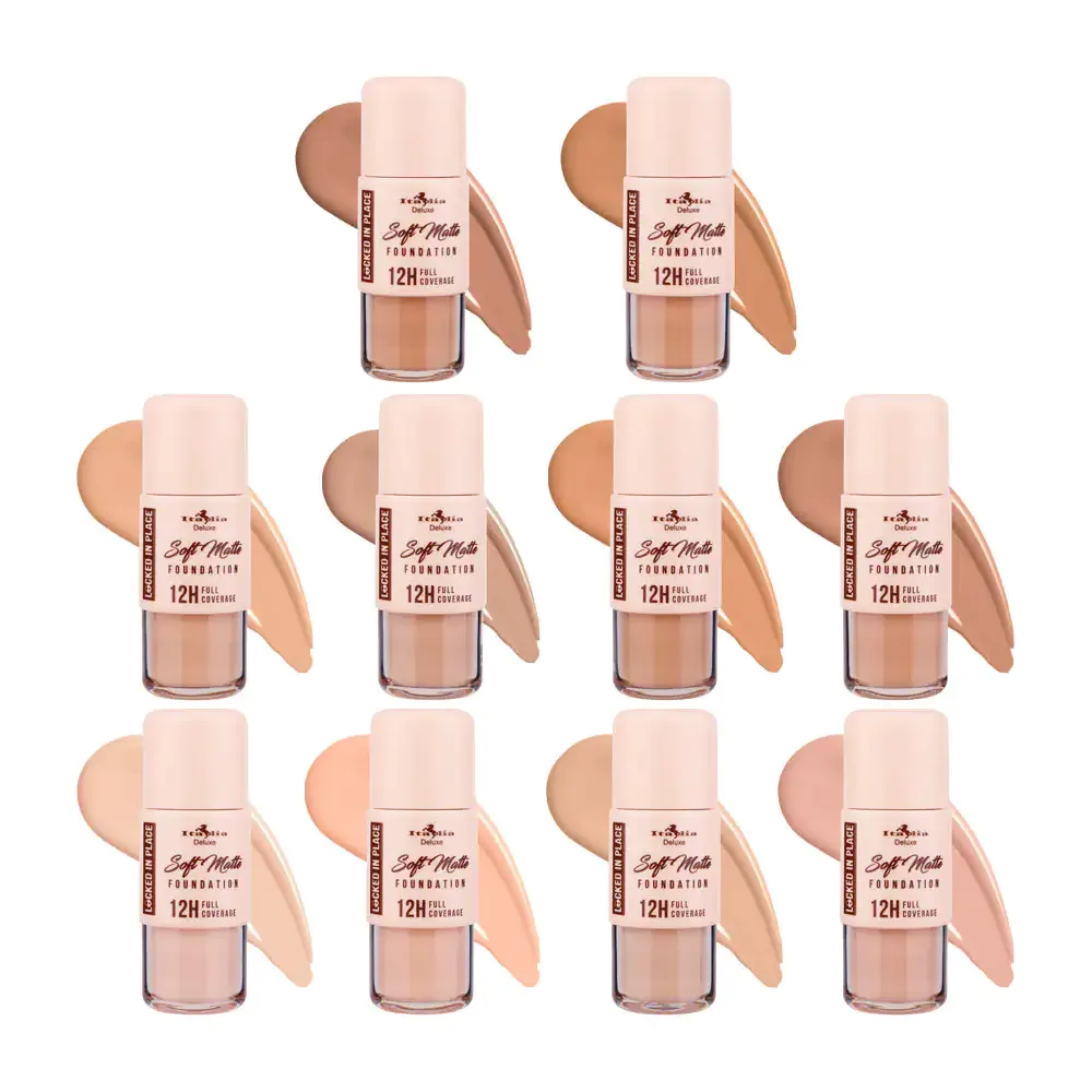 Base de maquillaje soft matte, cobertura completa, 12hrs, variedad de tonos