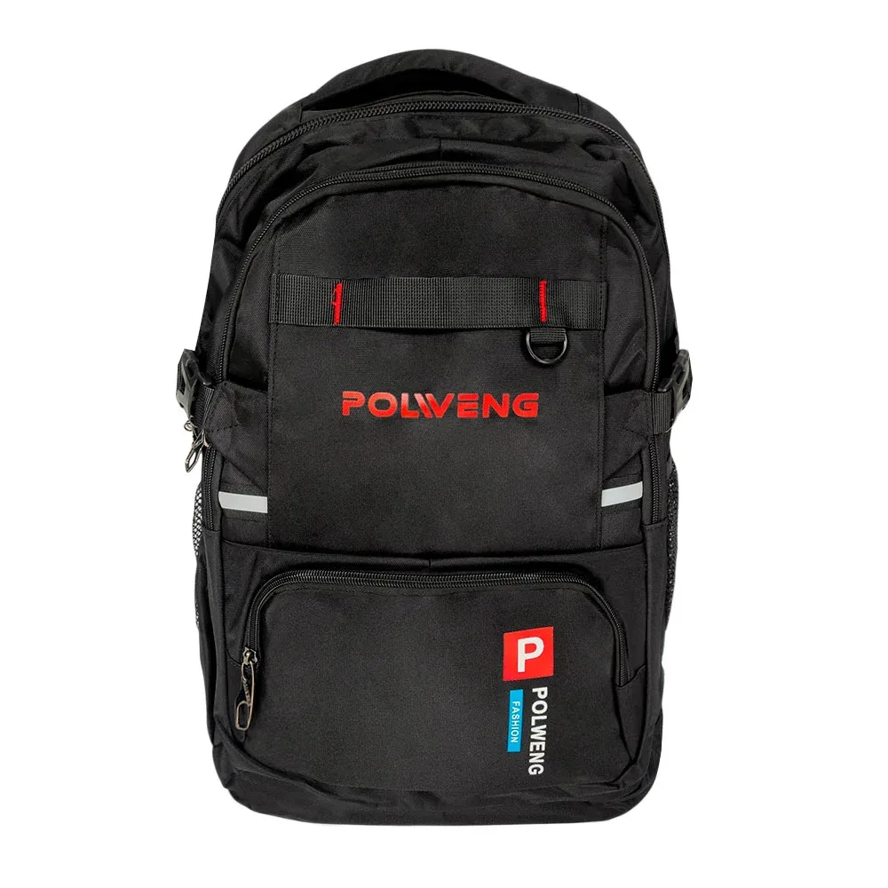 Mochila con 3 compartimentos, broches ajustables y líneas reflectantes