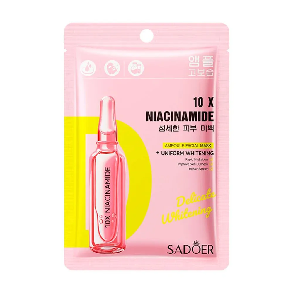 1pza mascarilla sadoer blanqueadora con niacinamida / sd47038 / 10x niacinamide