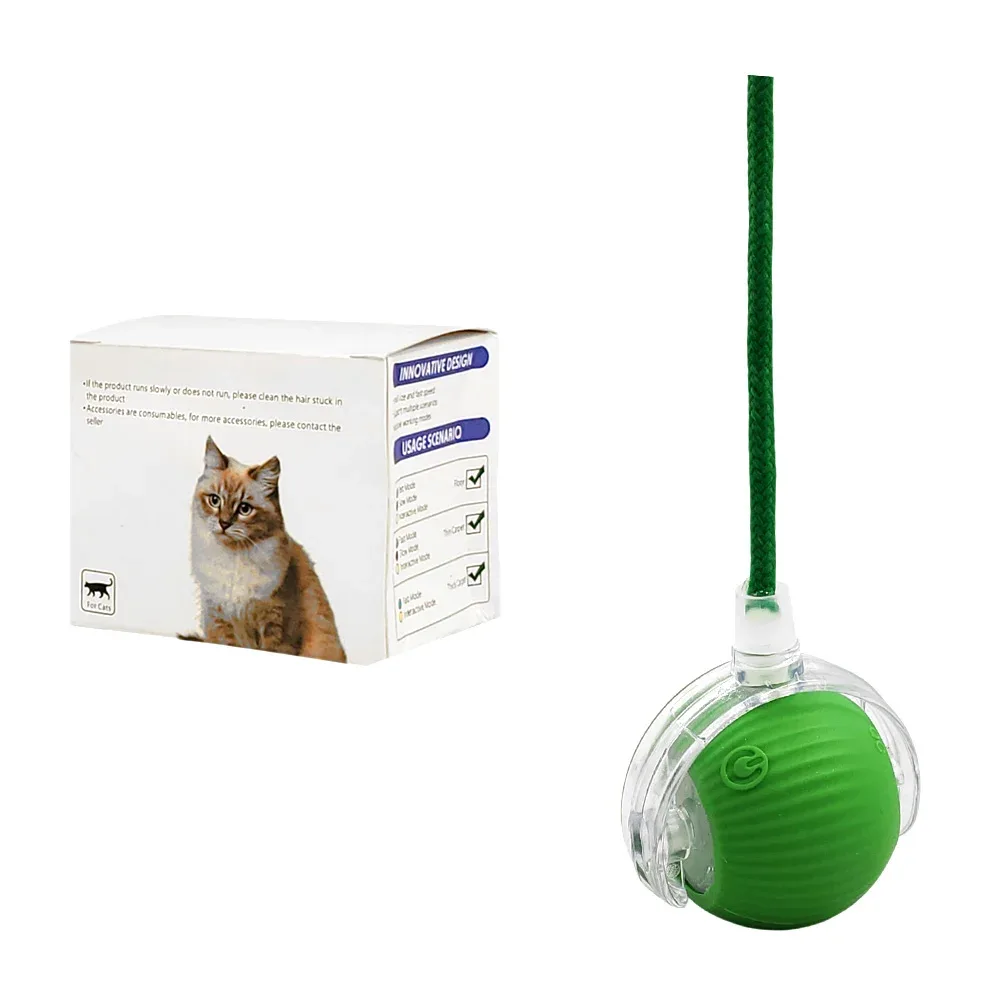 Pelota interactiva para mascotas, con giro 360, recargable, color surtido