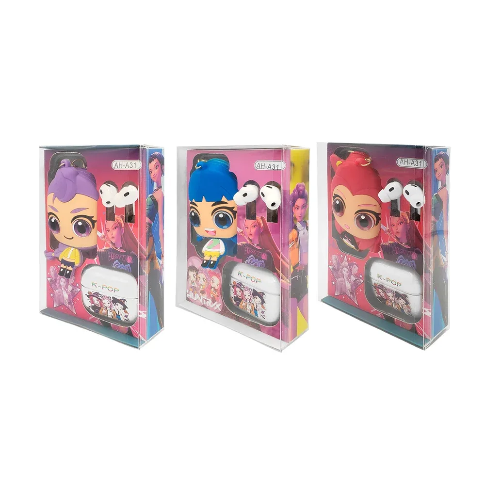 Audífonos inalámbricos con estuche estampado kpop + llavero monedero, variedad