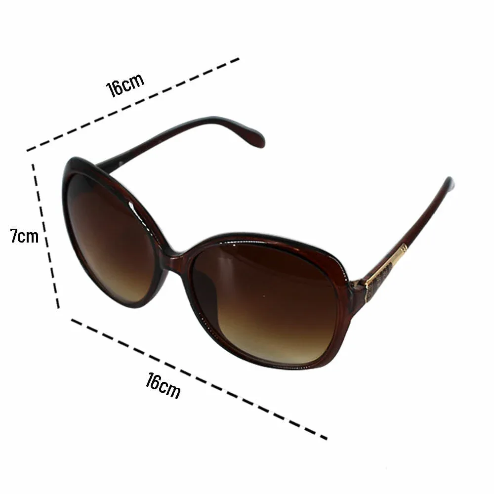 1pza Gafas solares finas para dama con detalle dorado en varillas / 3527dama-fif