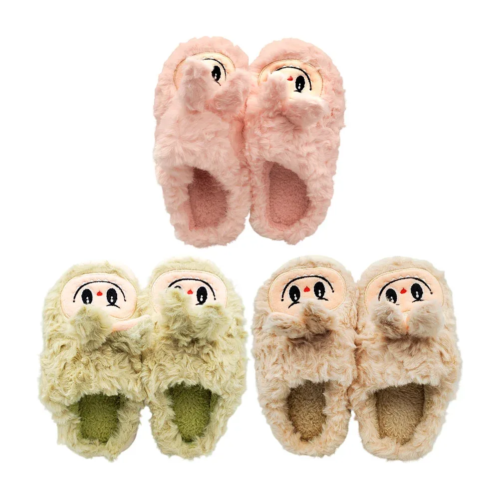 Pantuflas afelpadas infantiles con diseño de labubu, variedad de colores / 80873