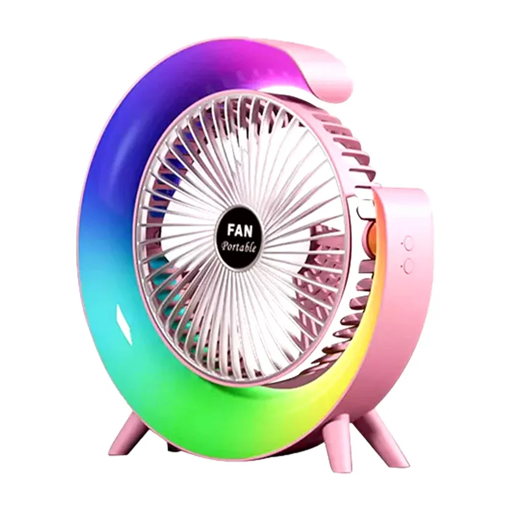 Ventilador de escritorio con lámpara led con 4 modos de iluminación / on teck / 17267